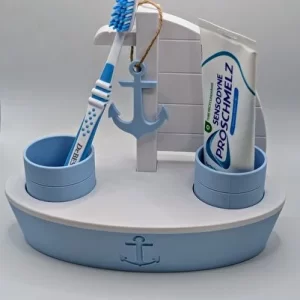 Devotech Çocuk Diş Fırçalık ve Diş Macunu Standı | Deniz Temalı Banyo Organizeri