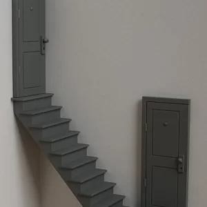 Devotech Dekoratif Gri Minyatür Merdiven | Modern Duvar ve Dolap Dekoru Aksesuarı