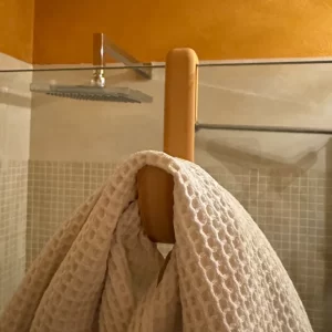 Devotech 2 Adet ABS Plastik Ahşap Renk Duşakabin Havlu Askısı