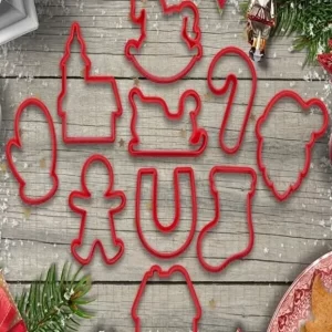 Devotech Yılbaşı Kurabiye Kalıbı & Hamur Kesici 10’lu Set