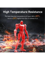 Creality Hyper Abs kırmızı Filament 1.75mm 1kg - Görsel 4